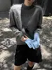 Suéter de Lana Cepillada Cachemira de Seda Integrado Sin Costuras para Mujer Otoño Invierno Cuello Semi Alto Tejido de Lana Principios de Otoño Capa Interior Capa Base Top para Mujer
