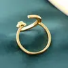 Anel de Lua Crescente Novo Estilo Transfronteiriço, Anel Estrela e Lua da Moda para Mulheres, Anel Aberto Estilo Étnico Dedo Indicador Estrela e Lua Atacado