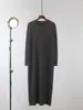 Vestido de Punto Coreano Extra Largo por Encima de la Rodilla para Mujer Otoño e Invierno, Suéter Vestido Base Holgado Estilo Perezoso