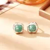 Pendientes Irregulares de Amazonita y Piedra Arenisca Azul Inspirados en el Diseño, Simples y Únicos, Estilo de Nicho, Joyería de Alta Gama a la Moda