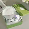 Vendas Diretas Transfronteiriças Xícara de Café e Pires Britânicos Série Jardim Botânico de Porter Xícara e Pires de Porcelana Óssea Par de Xícaras Casal Simples e Exquisito