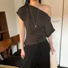 Camiseta de Verano 2026 Nuevo Estilo de Hombros Descubiertos Inspirada en Francia con Diseño Único para Mujer