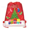 Wf005 Bolsas de Tela No Tejida Serie Árbol de Navidad Más Vendidas Bolsa de Regalo para Fiesta Bolsa de Regalo Promocional Bolsillo con Solapa y Cordón Pantalones
