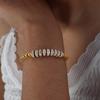 Pulsera de Rodajas y Perlas con Diseño Exagerado Elegante Estilo Lujo Ligero Moda Tendencia Acero de Titanio Nicho Artesanías Elegantes