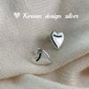 Pendientes de Alta Gama Estilo Ins Coreano Plata de Ley S925 Corazón Diamante Pendientes de Industria Pesada Diseño Versátil de Nicho