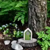 Porta de Elfo de Madeira para Jardim Decoração de Árvore Externa para Pátio Porta de Fada de Conto de Fadas Criativa Enfeites de Mesa para Casa
