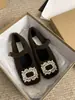 Elegantes zapatos Mary Jane para mujer, con un diseño de estilo francés, punta cuadrada, adornos de pedrería y un forro afelpado de imitación piel, perfectos para el invierno.