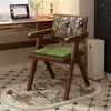 Silla de comedor estilo wabi-sabi, silla de uso doméstico de imitación madera, silla con respaldo de cojín suave estilo francés, silla para té de balcón, silla vintage Chandigarh