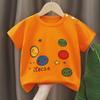 Nova Camiseta de Algodão de Manga Curta Infantil Meninas Tops de Bebê Verão Algodão Puro Manga Curta Comércio Exterior Roupa Infantil Atacado