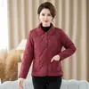 Nuevo Abrigo Delgado de Algodón para Otoño e Invierno de Mujeres de Mediana Edad y Mayores, Elegante, Ligero, Cálida Chaqueta Pequeña Acolchada de Algodón, Ropa de Algodón para Madres