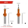 Juego de Brocas Avellanadoras de 8 Piezas, Cabezal Plano, Punzón Naranja, Destornillador, Broca Escalonada, Broca para Carpintería, Broca Cónica, Cabezal de Aleación