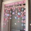 Cortina de porta de quarto estrela roxa cortina pendurada sem gancho de perfuração decoração de quarto de princesa quarto infantil parede pendurado feminino