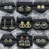Aretes de Letra Doble C Estilo Chanel para Mujer, Aretes de Botón con Diseño de Nicho, Aretes de Lujo Ligero Inspirados en Chanel, Aguja de Plata