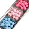 Cuentas redondas de colores de 16 mm, cadena pulida para teléfono móvil, pendientes de cuentas, pulsera DIY hecha a mano, accesorios de agujero recto, cuentas sueltas lindas