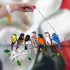 Decoração de Moda para Casa Painel Acrílico Multicolor Criativo Janela Parede Penduráveis Pássaros Vitral Apanhador de Sol Artesanato