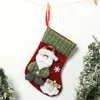 Calcetines Navideños de Lino de Nuevo Medio Transfronterizos Cartel de Madera Calcetines Navideños de Dibujos Animados Bolsa de Dulces Bolsa de Regalo Colgante para Árbol de Navidad