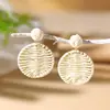 Pendientes de Aro Exagerados Únicos de Rafia, Pendientes Largos Estilo Vacaciones, Joyería Transfronteriza de Primavera, Venta al por Mayor de Pendientes