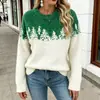 Novo Suéter Feminino Amazon Estilo Europeu e Americano, Desejo Quente Venda Redondo Color-Blocking Solto Moda Pulôver Malha