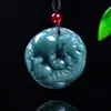 Pingente Pixiu Azul Água de Jadeíta Autêntico Grau A Que Responde a Todos os Pedidos, Vem com um Cordão, Joia de Jade Exquisita, Atacado