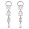 Brincos longos elegantes femininos 925 agulha de prata Coreia do Sul Super fada luz luxo brilhante borla brincos all-match moda orelha jóias