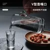 Copo Moutai, copo de vinho pequeno, copo de vidro de cristal, conjunto de decantador de bebida de dose única de 10ml, conjunto de sete peças, branco