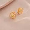 Colar para Mulheres, Estilo Europeu e Americano de Celebridade da Internet, Anel Giratório de Zircônia Flor de Girassol Conjunto de Flores, Corrente Simples para Clavícula