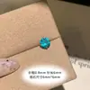 Aretes de Titanio con Circonita Redonda Verde Paraíba para Mujeres, Aretes para Cartílago, Aretes para Cóclea, Aretes Transfronterizos para Mujeres