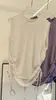 Blusa Solta e Respirável para Yoga com Fio de Bambu, Regata Esportiva de Verão com Gola Redonda sem Mangas, Barra Ajustável com Cordão e Top de Secagem Rápida
