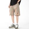 Shorts Jeans Masculino Verão High Street Marca Trendy 2024 Novo Calça Trendy Casual Calças Casuais Largas Masculinas