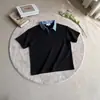 Cuello de Camisa Azul con Polo de Manga Corta Falso de Dos Piezas para Hombre, Estilo Universitario Retro Americano de Verano, Holgado de Media Manga