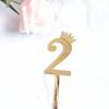 Decoración de Pastel de Cumpleaños Corona Pequeña Dorada con Brillantina Número Acrílico Adorno para Pastel Horneado Postre Vestir