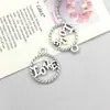 1 nuevo colgante de aleación de plata antigua con forma de corazón simulado y letra inglesa, colgante para accesorios de joyería DIY