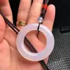 Pingente de Anel da Paz de Calcedônia Cristalina para Homens e Mulheres, Anel de Ágata Jade, Pingente de Anel Fivela da Paz Donut, Suprimento Vivo