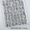 Decorações de unhas artísticas com cubos de açúcar cintilantes sem base, produto acabado, strass de unha retangular de canto reto, branco, rosa, azul, feitos à mão, de luxo