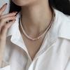 Año de la Serpiente Nueva Moda Retro Serpiente Envuelto Collar de Perlas Shijia Lujo Ligero Alta Gama Cadena de Clavícula Deslizable para Mujer