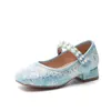 Zapatos de Princesa para Niñas 2026 Nuevo Modelo Zapatos de Actuación para Niños Zapatos de Lentejuelas y Cristal Mocasines Bajos de Perlas para Niñas Pequeñas