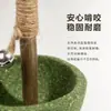 Juguete de campana con hierba gatera, pluma y diseño indestructible, dispensador de comida para gatos, palo de masticar dental, juguete para mascotas autoentretenido
