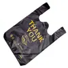Bolsa tipo chaleco de plástico con logo impreso, bolsa tipo chaleco negra GRACIAS, bolsa de plástico con logo impreso, fabricante