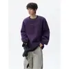 Sudadera con cuello redondo bordada tie-dye estilo americano para hombre, top casual de corte limpio para otoño, camiseta básica de moda de corte holgado