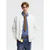 Cárdigan de Color Puro Trenzado Unisex Otoño Marca Americana de Moda Sensación de Textura Chaqueta de Punto para Pareja Hombres
