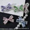 Nueva Cadena para Teléfono con Lentejuelas Brillantes de Doble Cara, Lazo Grande, 4 Agujeros, DIY Hecha a Mano con Cuentas, Llavero, Accesorios de Joyería