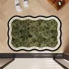 Tapete de chão absorvente para banheiro estilo francês de luxo leve, tapete antiderrapante de secagem rápida de terra de diatomáceas para entrada de banheiro, tapete para pés de vaso sanitário resistente à sujeira