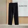 Calça de terno de cor sólida com perna curva estilo Hong Kong para homens, caimento slim, afina a silhueta, moderna, versátil, perna reta, calça casual