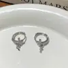 Moda Nueva 2025 Arete de Hélice Super Brillante con Cruz Pequeña para Mujer, Duerme Sin Quitar, Pendientes de Aro de Lujo Ligero Completamente de Diamante