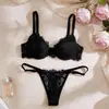 Conjunto de sutiã e calcinha de renda, estilo hot girl europeia e americana, supervendido internacionalmente, fino, respirável, conjunto sexy de duas peças para mulheres