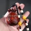 Adornos tallados de Palo de Rosa de los Doce Zodíacos Adornos de Animales Llavero Colgante Accesorios de Cerdito y Conejo de Dibujos Animados Serpiente Vaca Dragón