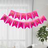 Bandera pequeña de cola de pez bronceada con letras de feliz cumpleaños, color rosa, para fiesta de cumpleaños infantil, decoración