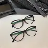 3393 Gafas de Montura Ojo de Gato Estilo Xiaoxiangfeng de Alto Sentido para Mujeres Miopes Se Pueden Equipar con Potencia Cara Plana y Ojos Redondos