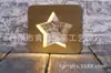 Luz Artesanal de Madeira para Decoração de Quarto de Criança Escultura de Estrela Moldura de Luz Decorativa de Madeira