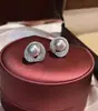 Brincos de Prata Fina S925 com Pérolas Brancas Coloridas e Design de Anel Mobius Totalmente Cravejado, Brincos Femininos de Alta Qualidade Estilo Chanel
